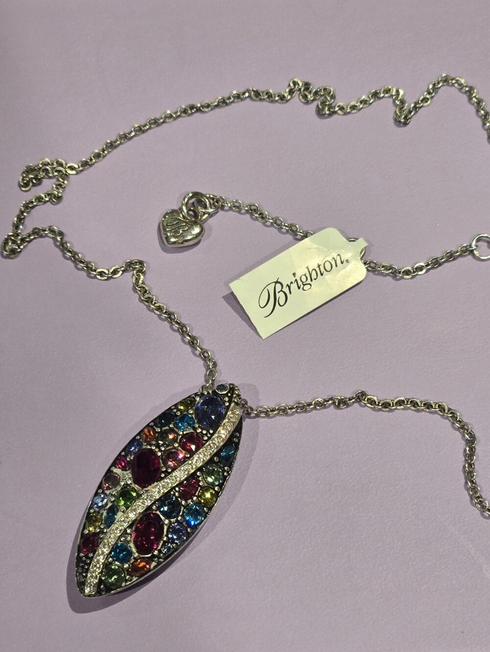 NWT! Brighton Trust Your Journey Pendant. Adjustable Silver Chain 18"-22".